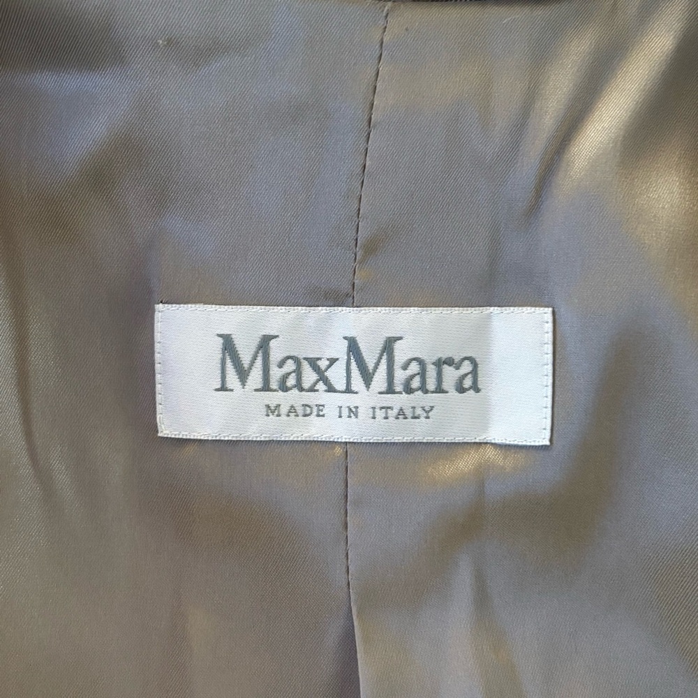MaxMara Wool Silk Blend Taupe Tan Double Button Fitted Women’s Blazer Size 6 - Picture 6 of 10